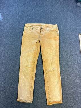 Free People Corduroy Low Rise Skinny Pants Mustard Gold Size 26